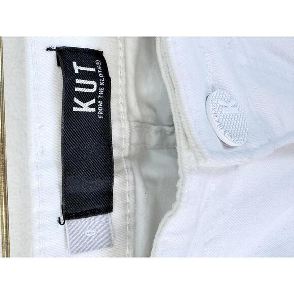 KUT Women's Stella High Rise Fab Ab Flare White Jeans Size 0 - Picture 3 of 13